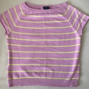 Women GAP Pink and Yellow Striped Sweater short sleeve top XS